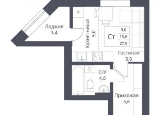 Продажа квартиры студии, 27 м2, Новосибирск, метро Заельцовская, улица Декоративный Питомник, 8