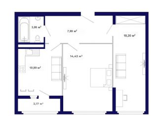 Продажа 2-комнатной квартиры, 57.8 м2, рабочий поселок Маркова