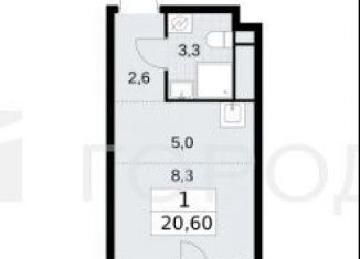 Продается квартира студия, 20.6 м2, деревня Николо-Хованское, деревня Николо-Хованское, 5