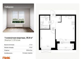 Продажа однокомнатной квартиры, 35.8 м2, Казань, Советский район