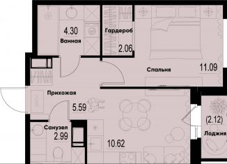 1-ком. квартира на продажу, 37.8 м2, Ленинградская область