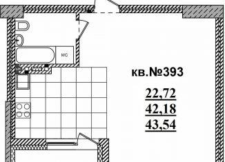 Продаю квартиру студию, 43.5 м2, Новосибирская область, Садовая улица, 17