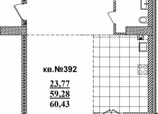 Продается квартира студия, 60.4 м2, Новосибирск, Садовая улица, 17