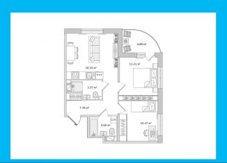 Продается двухкомнатная квартира, 57.7 м2, Санкт-Петербург, ЖК ЦДС Дримлайн