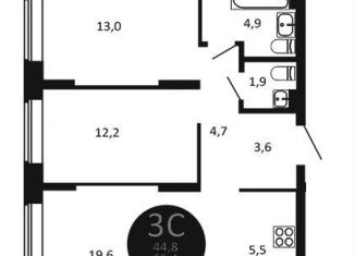 Продажа 3-комнатной квартиры, 65.4 м2, Новосибирск