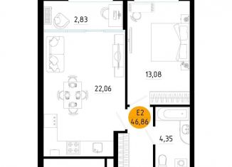 Продам 1-комнатную квартиру, 46.9 м2, Рязань