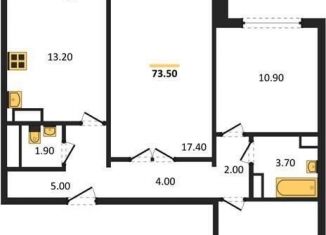 Продается 3-ком. квартира, 73.5 м2, посёлок Отрадное, бульвар 70 лет Победы, 5