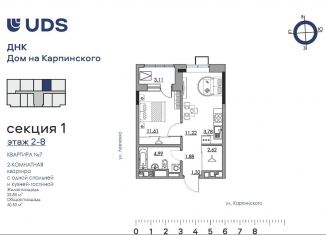 Продаю 2-ком. квартиру, 40.5 м2, Пермь, Луньевская улица