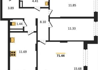 Продаю 3-комнатную квартиру, 71.4 м2, Воронеж, Покровская улица, 19