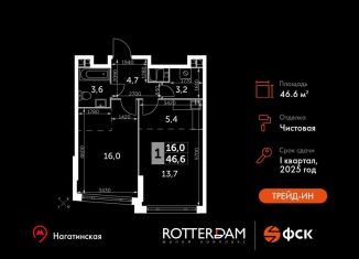 Продам 2-ком. квартиру, 46.6 м2, Москва, Варшавское шоссе, 37Ак3