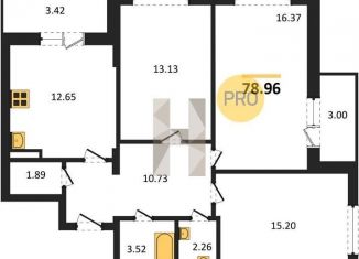 Продается трехкомнатная квартира, 79 м2, Воронеж, Коминтерновский район, улица Славы, 7