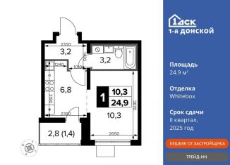 Продается 1-комнатная квартира, 24.9 м2, деревня Сапроново