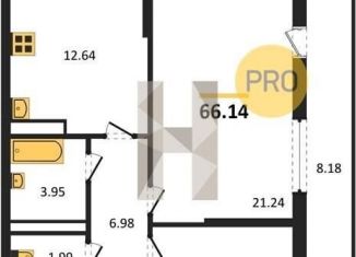 Продается двухкомнатная квартира, 66.1 м2, Воронежская область, Московский проспект, 132