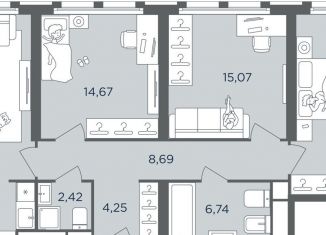 Продажа 3-комнатной квартиры, 98.5 м2, Москва