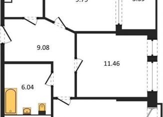 2-ком. квартира на продажу, 55.6 м2, Воронеж, Железнодорожный район, набережная Чуева, 7