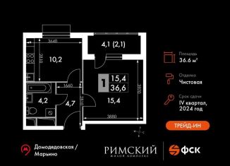 Продается 1-ком. квартира, 36.6 м2, Московская область, Римский проезд, 13