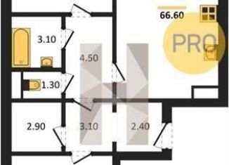 Продаю двухкомнатную квартиру, 66.6 м2, Воронежская область, улица Фёдора Тютчева, 105