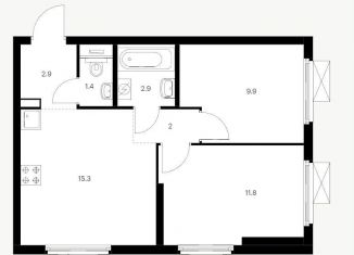 2-ком. квартира на продажу, 46.2 м2, Москва, ВАО, жилой комплекс Амурский Парк, 1.4