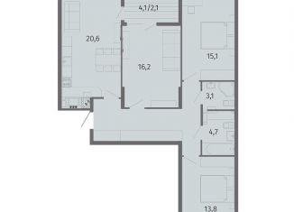 Продажа трехкомнатной квартиры, 91.2 м2, Калининградская область, улица Маршала Борзова, 107