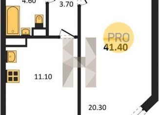 Продаю однокомнатную квартиру, 41.4 м2, посёлок Отрадное, бульвар 70 лет Победы, 5