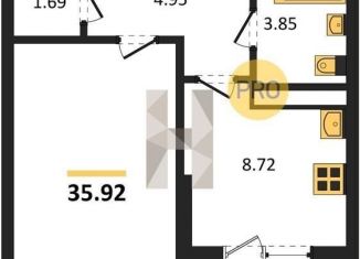 Однокомнатная квартира на продажу, 35.9 м2, Воронеж, Коминтерновский район, улица Славы, 7