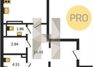 Продается 2-ком. квартира, 74.3 м2, Воронеж, улица Фёдора Тютчева, 105