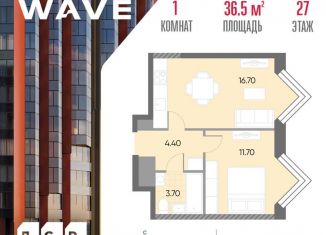 Продается 1-комнатная квартира, 36.5 м2, Москва, станция Москворечье