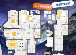 Продается четырехкомнатная квартира, 171.6 м2, Краснодар, улица имени В.Н. Мачуги, 166к3, Карасунский округ