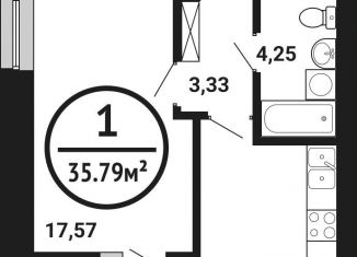 Продажа 1-ком. квартиры, 35.8 м2, Уфа, ЖК Цветы Башкирии