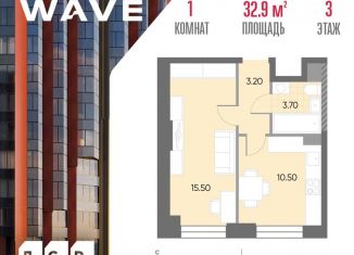 Продается 1-ком. квартира, 32.9 м2, Москва, метро Марьино