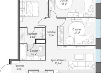 Продам 3-ком. квартиру, 91.6 м2, Москва, район Раменки, проспект Генерала Дорохова, 39к2А