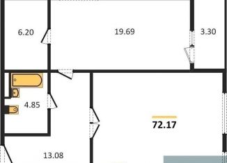 1-ком. квартира на продажу, 72.2 м2, Воронеж, Центральный район, Московский проспект, 132