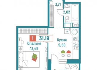 Продается однокомнатная квартира, 31.2 м2, Ленинградская область