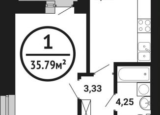 Продается однокомнатная квартира, 35.8 м2, Уфа