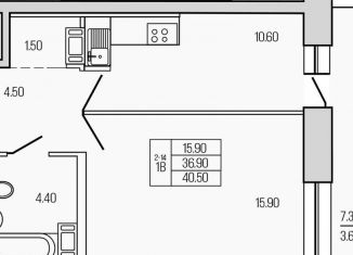 1-ком. квартира на продажу, 40.5 м2, городской посёлок Кузьмоловский