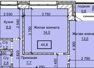 Продается 2-ком. квартира, 44.8 м2, Барнаул