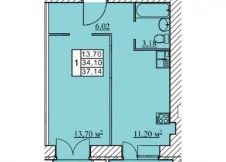 Продам 1-комнатную квартиру, 37.1 м2, посёлок Красный Бор