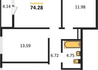 Продаю 3-комнатную квартиру, 74.3 м2, Новосибирская область, улица Авиастроителей, 3/1