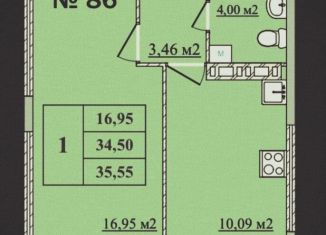 Продажа 1-ком. квартиры, 35.6 м2, посёлок Красный Бор