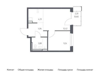 1-комнатная квартира на продажу, 35.3 м2, Московская область, жилой комплекс Прибрежный Парк, 7.2