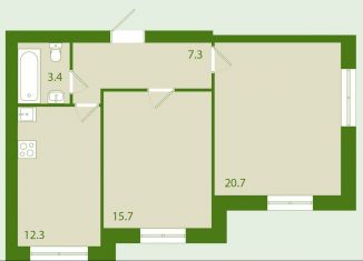 2-комнатная квартира на продажу, 60 м2, поселок Темерницкий, Центральная улица, 5к1