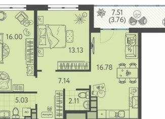 2-ком. квартира на продажу, 63.2 м2, Краснодар