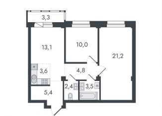 Продается трехкомнатная квартира, 67.3 м2, Кировская область, Чистопрудненская улица, 13