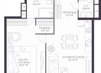 1-ком. квартира на продажу, 55.2 м2, Нижний Новгород, Нижегородский район