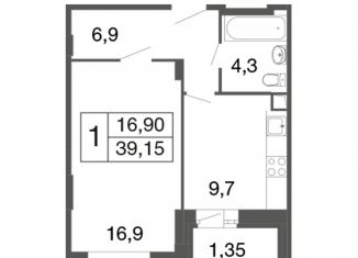 Продаю 1-комнатную квартиру, 39.2 м2, Московская область, Пролетарский тупик, 1