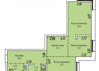 3-ком. квартира на продажу, 68.3 м2, Иркутск, Култукская улица, 16