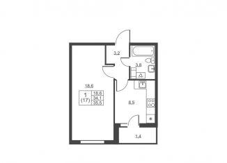 Продажа 1-комнатной квартиры, 35.5 м2, городской посёлок имени Свердлова