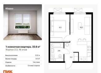 Продаю однокомнатную квартиру, 32.6 м2, Щербинка