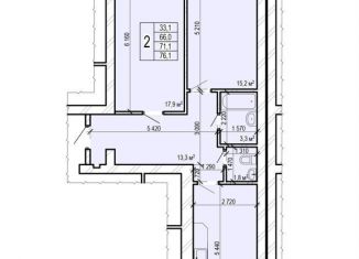 Продажа 2-комнатной квартиры, 76.1 м2, Энгельс, Новобазарная улица