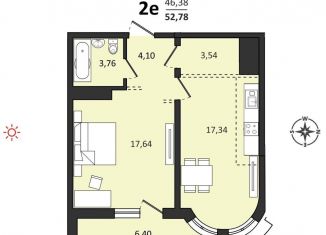 Продается 2-комнатная квартира, 52.8 м2, Хабаровск, Быстринская улица, 2